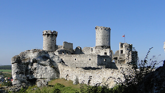 Castelo, Ogrodzieniec, pedras, modo de exibição, paisagem, rocha, natureza