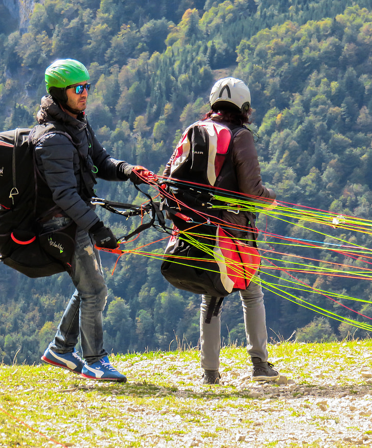 paragliding, lengsel, fly, partner, samhold, sport, Dom