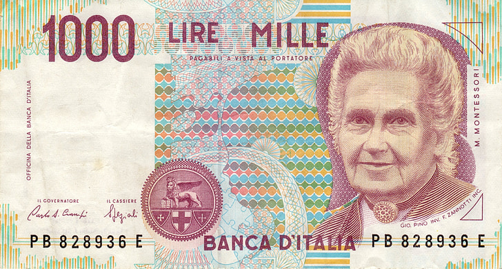 dollarin setelin, seteli, Italia, liiraa, seteliraha, valuutta, Euroopan