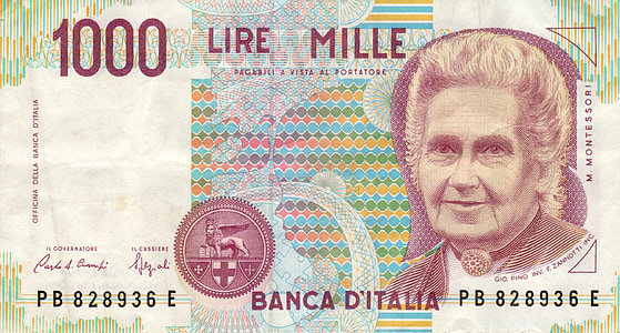 dolarové bankovky, bankovka, Itálie, lir, papírové peníze, Měna, Evropa
