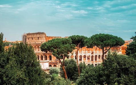 Řím, Itálie, Koloseum, orientační bod, historické, cestovní ruch, město