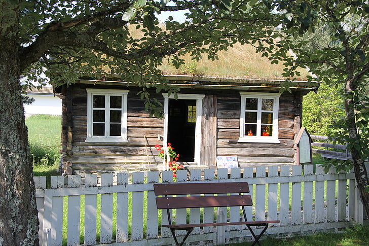 Norveška, hiša, narave, lesa, počitnice, na prostem, Les - material