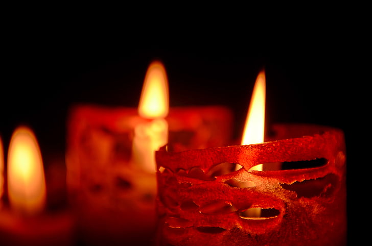 sviečka, oheň, plameň, svetlo, nálada, voskové sviečky, Vianoce