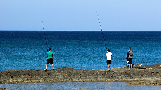 amics, pesca, oci, recreació, Mar, afició, pescador