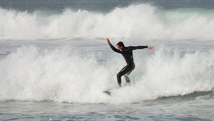 surfing, ocean, surfer, wave, male, water, surf