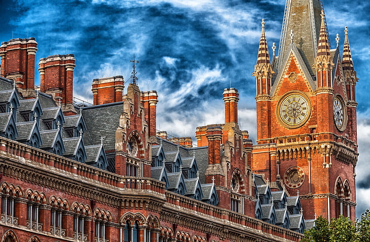 Londyn, Anglia, Wielkiej Brytanii, budynek, HDR, Architektura, fasada