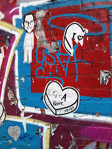 art urbà, urbà, graffiti, paret, carrer, ciutat, color