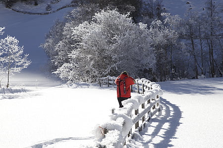 ziemas, sniega ainavas, valsertal