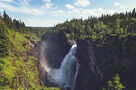 waterfalls, photo, river, water, stream, rapids, rocks