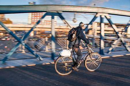 bicicletes, bicicleta, fons desenfocat, ciclista, home, Ciclisme, homes