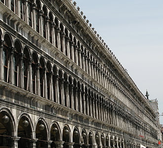 Venesia, lengkungan, fasad, Arcade, batu, Alun-Alun St mark, suasana hati