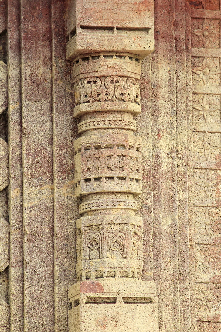 stone carving, pillar, temple, hinduism, traditional, antique, travel