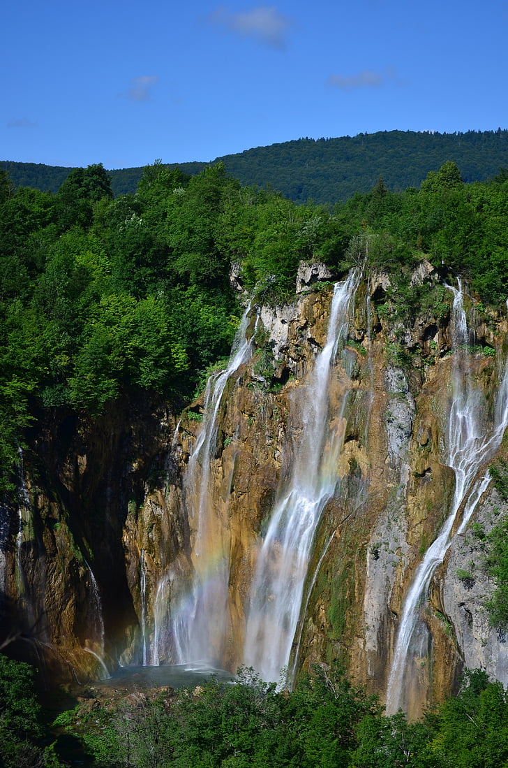 Kroatië, Lake, berg, hemel, waterval, scenics, natuur