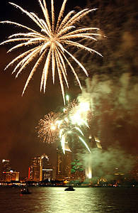 San diego, California, noapte, seara, cer, focuri de artificii, sărbătoare