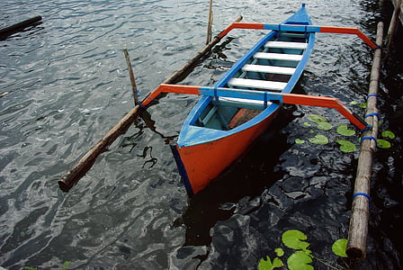 Indonésia, Bali, barco, pêndulo, Lago Batur, água, navegação