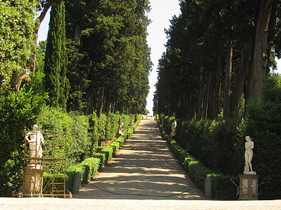 Firenze, giardino di Boboli, Italia, Avenue, statue, romantica