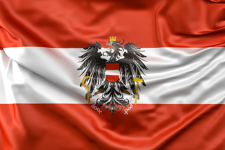 drapeau, Autriche, Eagle, drapeau de l’Autriche, venteux, signe, Ripple