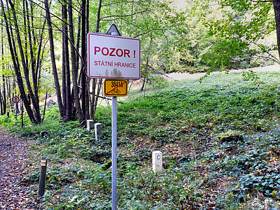 немецкая граница Чехии, соседние страны, щит