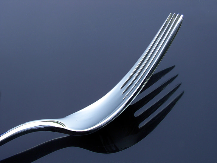 garfo, comer, cutelaria, metal, garfo de metal, jantar, cozinha