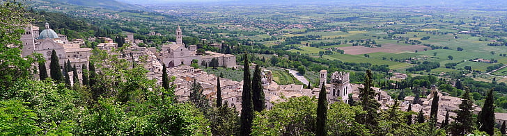 Assisi, krajine, Santa chiara, Panorama, katoliški, dediščine, romanje