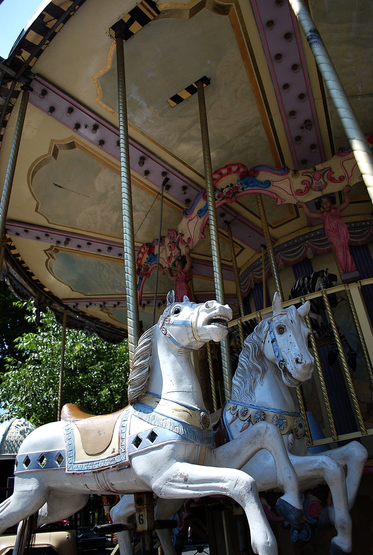 carrousel, Frankrijk, paard, Frans, Amusement, rit, Merry-go-round