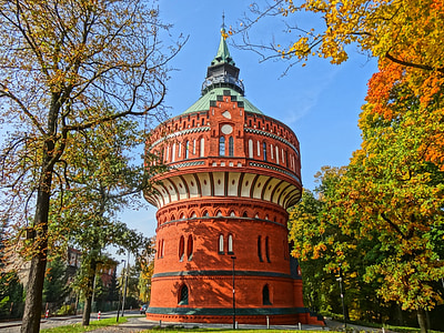menara air, Bydgoszcz, bangunan, arsitektur, bersejarah, Polandia, Monumen