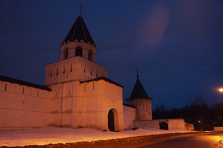 kostroma, night, monastery