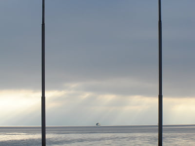 康斯坦茨湖, 天星渡轮码头, 德国, 水, 海, 宽, 新光