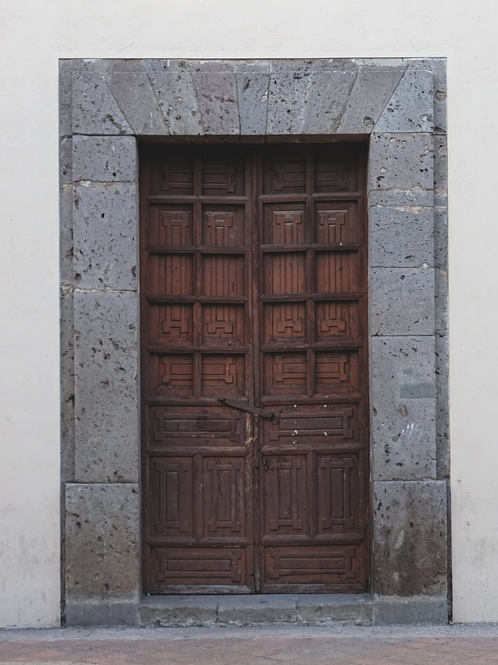 durys, medienos, akmuo, senas, namo įėjimas, senų durų, įvestis