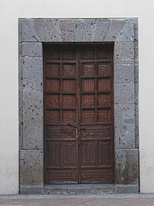 pintu, kayu, batu, lama, pintu masuk rumah, pintu tua, masukan
