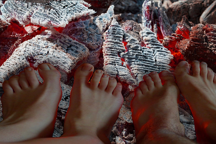 feet, charcoal, embers, culture, heat, energy