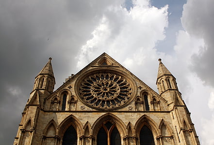 Église, York, Minster, cathédrale York minster, façade, l’Angleterre, architecture