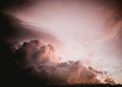 φωτογραφία, λευκό, σύννεφα, ουρανός, ηλιοβασίλεμα, σούρουπο, φύση