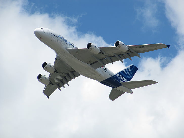 repülőgép, Airbus, A380, repülés, menet közben, utasszállító repülőgép, repülőgép