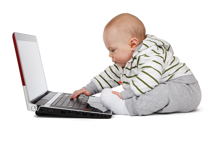 bayi, Anak laki-laki, anak, masa kanak-kanak, komputer, konsep, pendidikan