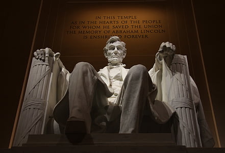 Memorial, Lincoln, Presidente, Monumento, Marco, arquitetura, estátua