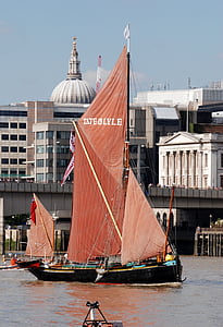 lekter, seiling, Themsen, London, nautiske fartøy