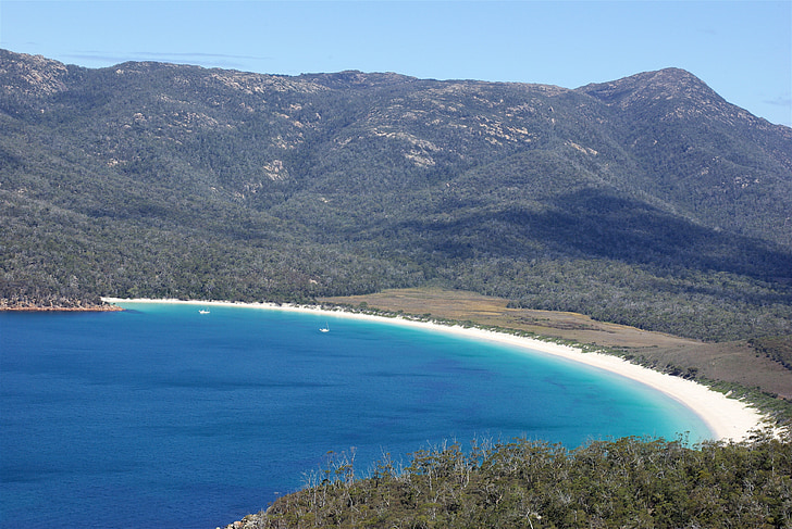 Baia di wineglass, spiaggia, Tasmania, Baia, Australia, scenico, sabbia