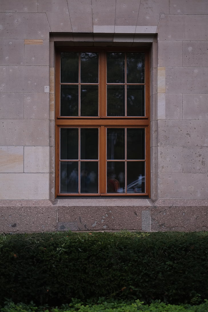 finestra, legno, pietra, vista, parete, costruzione