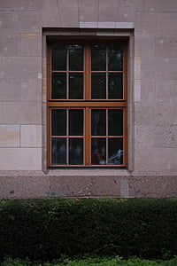 finestra, fusta, pedra, veure, paret, edifici
