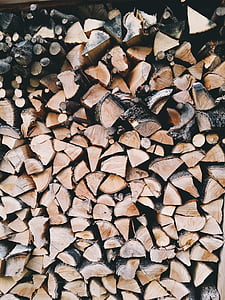 batch, tritato, legno tagliato, legna da ardere, registri, mucchio, pila