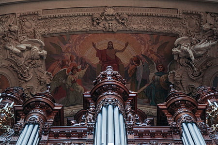 kyrkorgel, Majestic, Jesus, kristendomen, orgel, kyrkan, religion