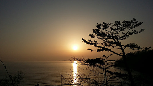 sea, glow, sunset, ganghwado, island, sky, twilight