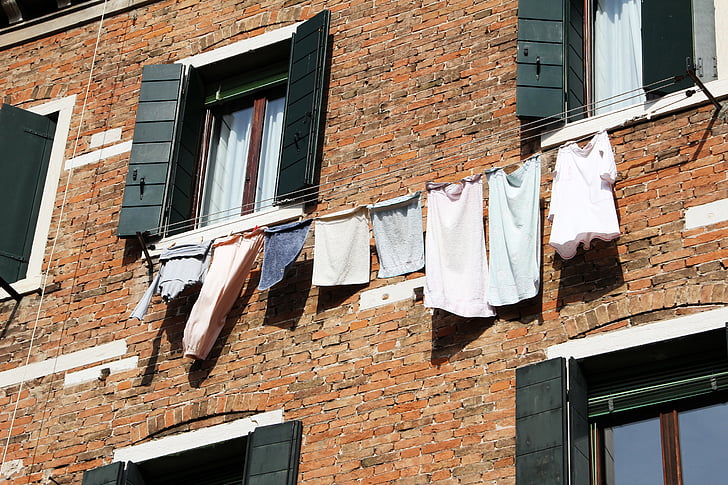 facade, laundry, dry, architecture, hauswand