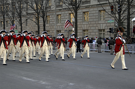 Marching band, katonai, zenekar, Amerikai Egyesült Államok, régi gárda, Fife és dob, menetelés