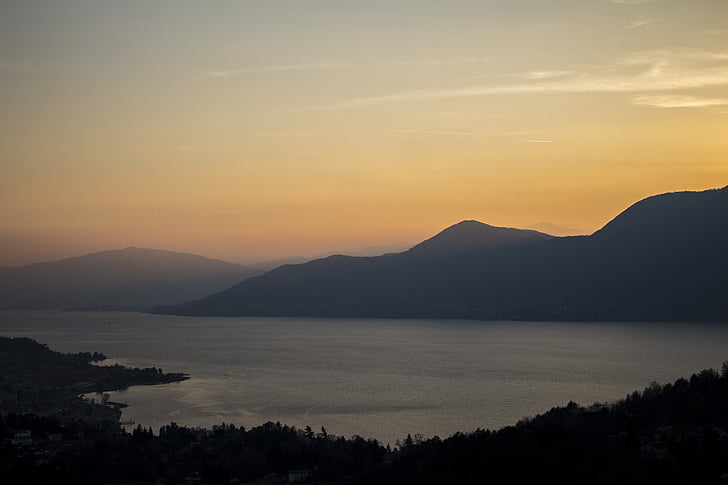 Sonnenuntergang, Italien, See, werden, romantische, Urlaub, Boot