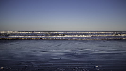 zee, hemel, golven, Mar del plata, strand, Costa, zonsondergang