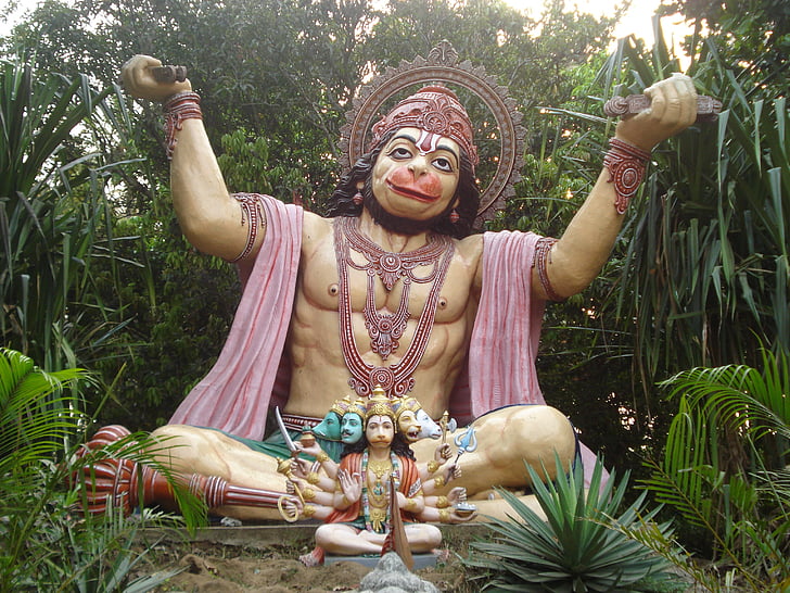 Hanuman, Deus Hindu, Índia, religiosa, meditação, religião, macaco