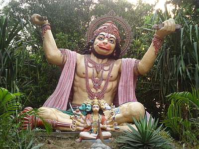 Hanuman, hinduskiego Boga, Indie, religijne, Medytacja, religia, małpa