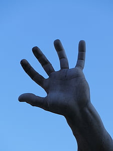 hand, vinger, marmer, standbeeld, toegang, gebaar